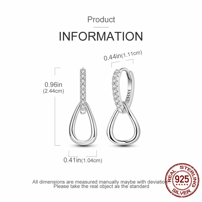 Hot Selling 925 Sterling Silver Hoop Starlight V-shaped Twist Earrings for Women Pretty Wedding Holiday Jewelry Gifts