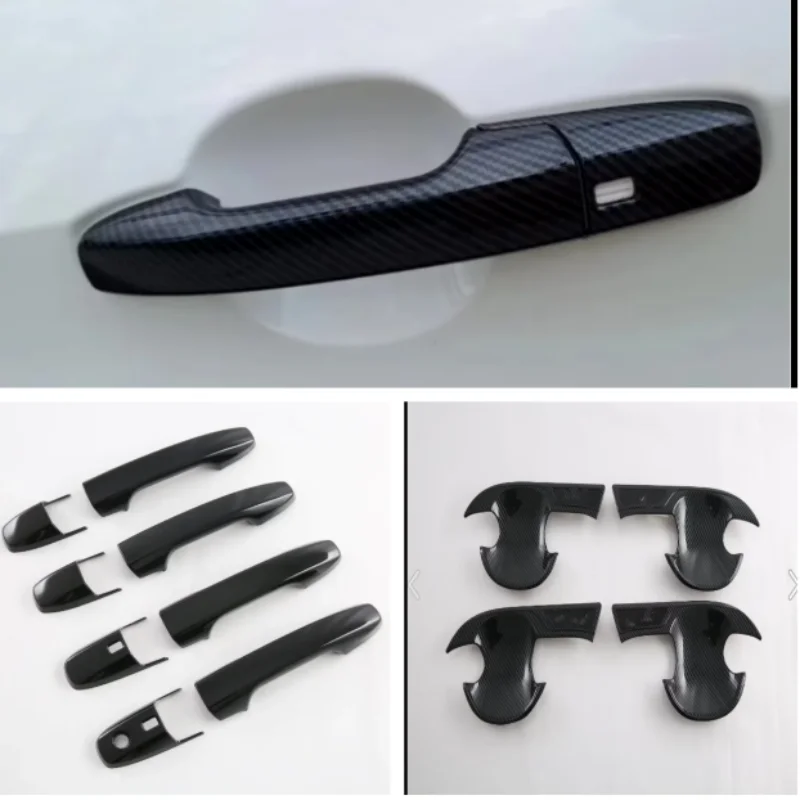 

For Toyota Yaris Cross 2024+ CarbonFiber black Car Door Handle door Bowl Cover Protective Trim Stickers Exterior accesorios