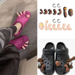 3D Toe Charms Fingers Set for Crocs Shoe Silicone Funny Simulation Foot Thumbs Hole Shoe Decoration Letnie kapcie Akcesoria