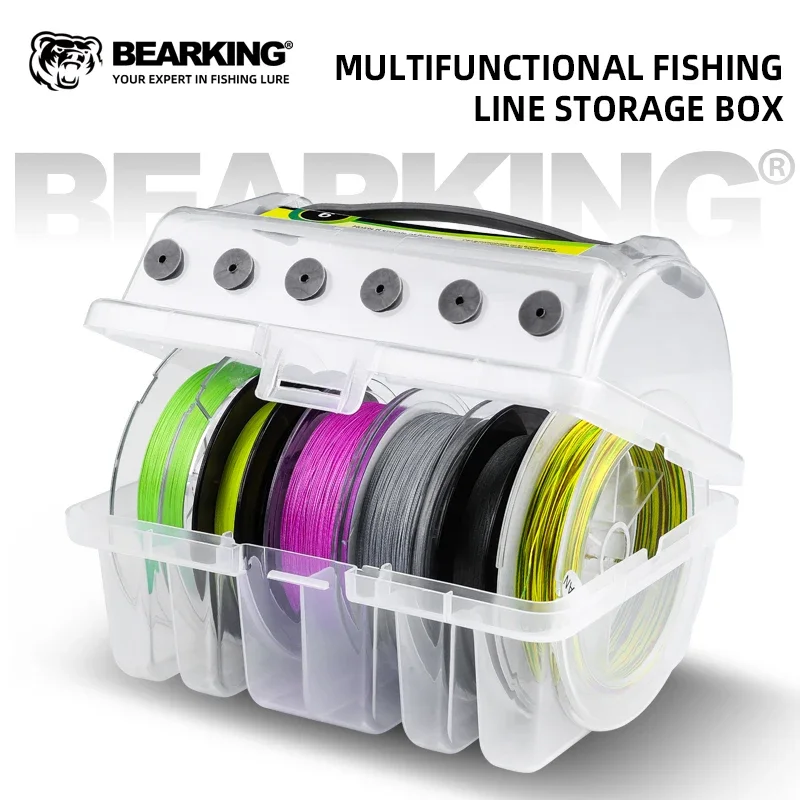 

BEARKING Fishing Tackle box 6 Compartments Fishing Accessories Line Hook Storage Case Double Sided Fishing Tool organizer boxes
