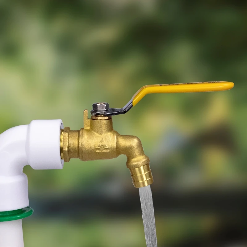 TMOK Brass Jardim Água Torneira, Long Handle Wall Tap, Máquina de lavar roupa Torneira, Anti-Freeze Bibcocks, saída única, 1/2x 3/4\