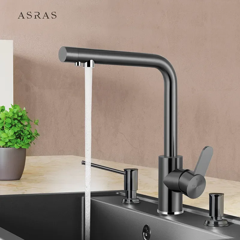 

ASRAS Three-In-One Kitchen Sink Faucet Hot And Cold Water Filter Water Taps