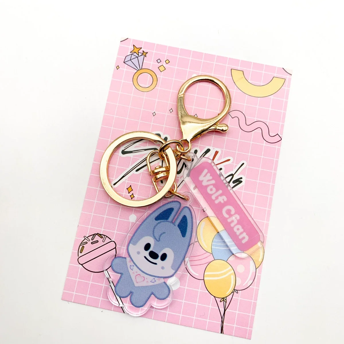 SKZOO STRAY KIDS Cartoon Acrilico Ciondolo a doppia faccia Portachiavi Ciondolo Fan Accessori per riunioni Ciondolo in acrilico Giocattoli di compleanno