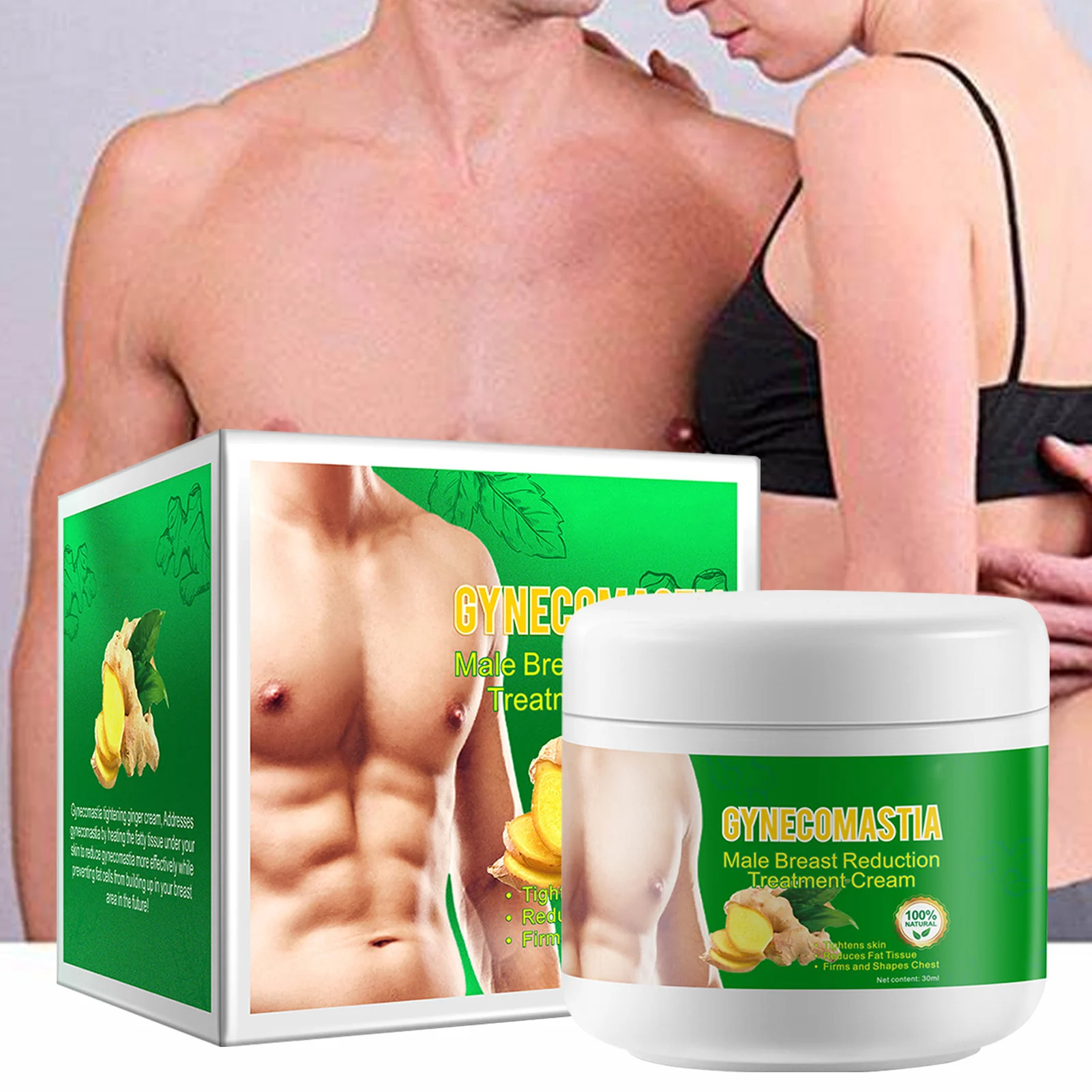 Gynecomastia Tightening Ginger Cream Male Chest Firming Cream Ginger Skin Tightening Cream Body Gel For Men Women