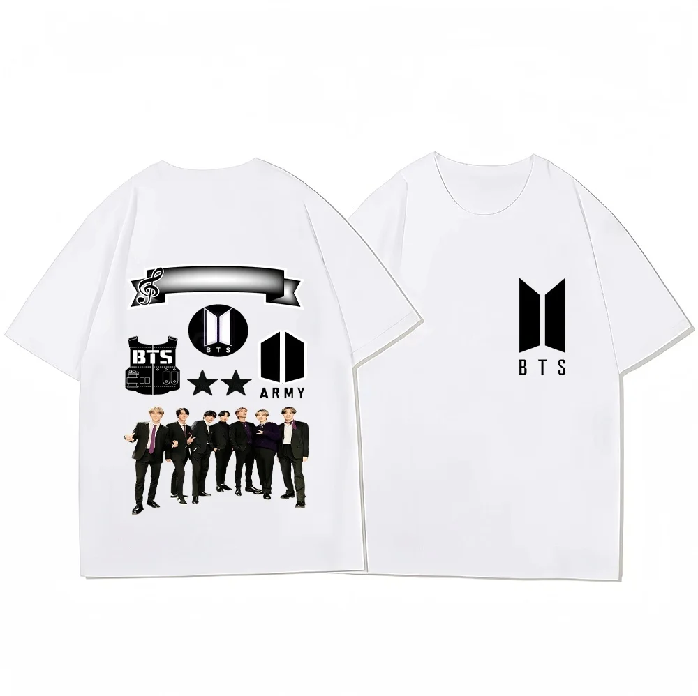 T-shirts graphiques Y2K BTS pour couple, cadeau pour fans Kpop
