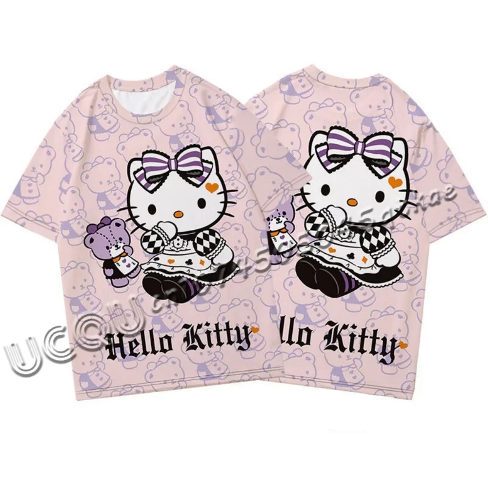 

Sanrio children Hello Kitty Sportswear Men And Women round-Neck Casual Lightweight Breathable Fashion Short Sleeved T-Shirt
