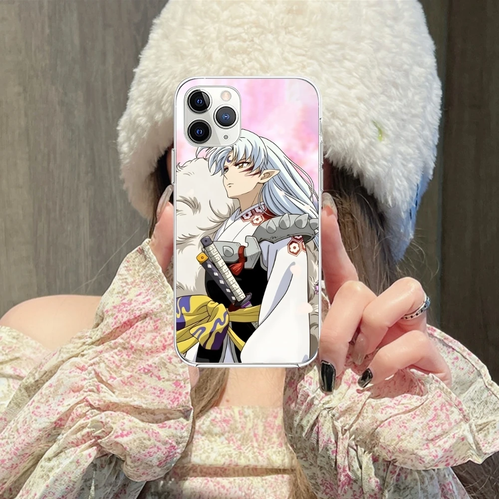 Inuyasha Sesshoumaru Mobile Cell Phone Case for iPhone 15 14 13 12 11 X XR XS 8 Pro Max Plus Mini Clear Transparent Cover Shell