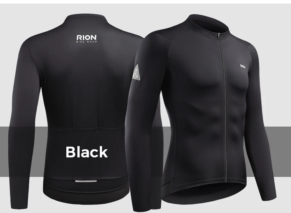 RION Herren Fahrradtrikot Langarm Fahrradbekleidung UPF50+ Motocross T-Shirt Mountainbike MTB Shirts Fahrradausrüstung Slim Fit – Detail 22