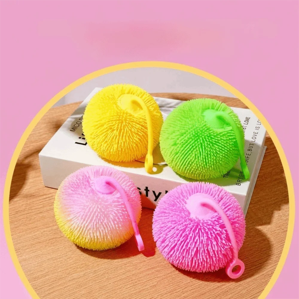 Creative Random Color Spiky Stress Ball Soft TPR Luminous Toy Stress Relief Light Up Toy for Kids