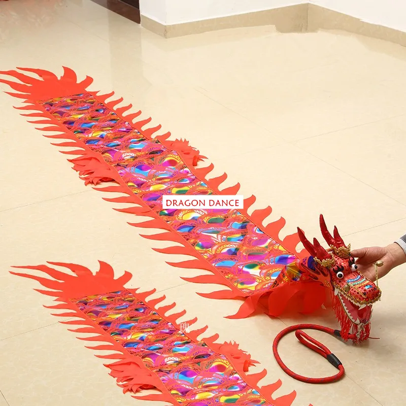 

Colorful Dragon Dance Ribbon + Head For Children Christmas Gift Outdoor Fitness Dragon Props School Performance Activity