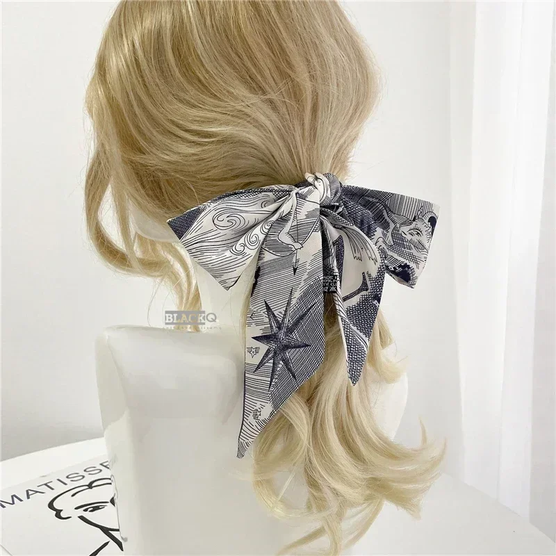 Popular Letter Print Long Scarf for Women Hair Scarf Hair Accessories Women\'s Scarf Платок На Голову