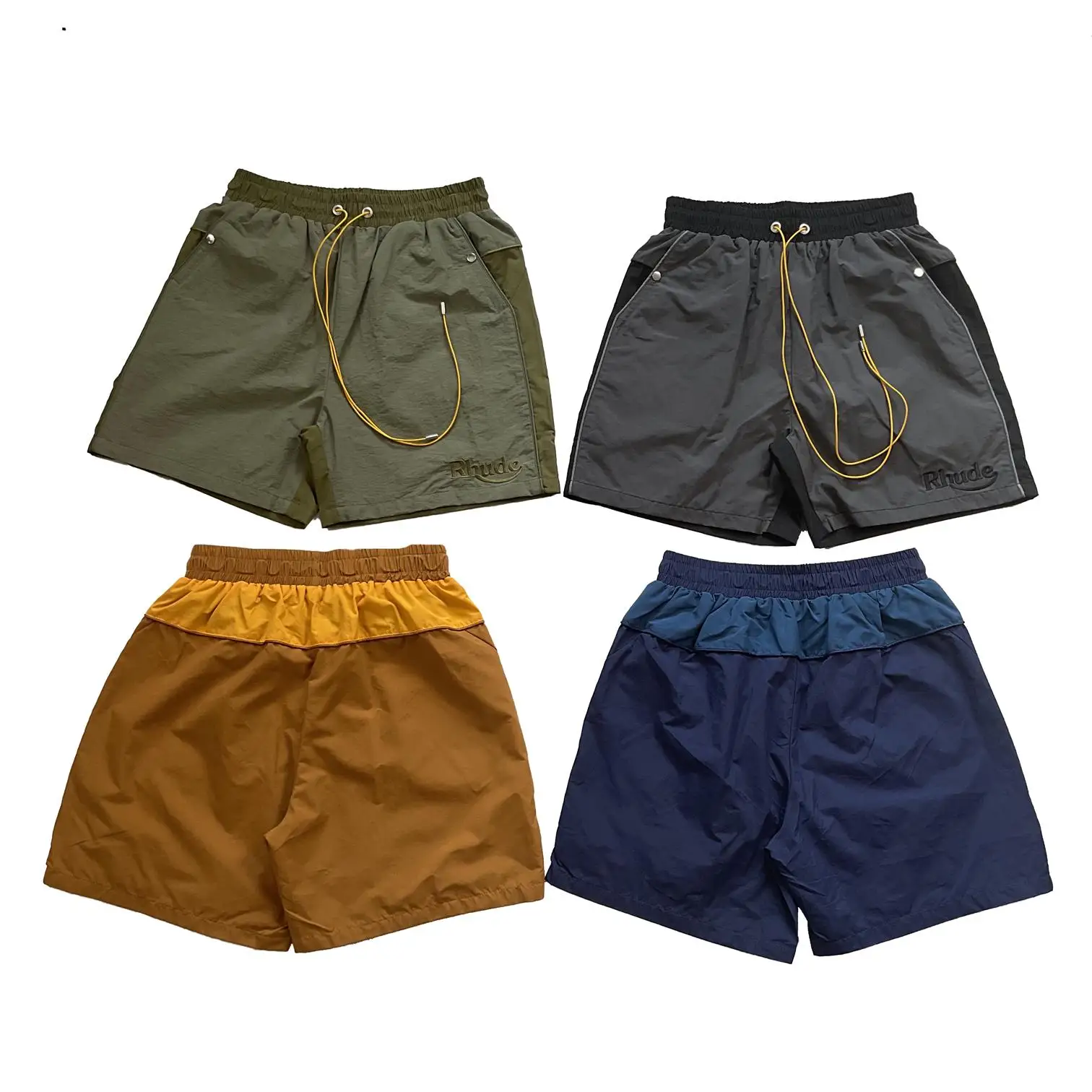 

Дышащие свободные повседневные спортивные штаны с вышитым логотипом в американском стиле High Street, брюки пять четвертей, молодежные витали для мальчиков-подростков