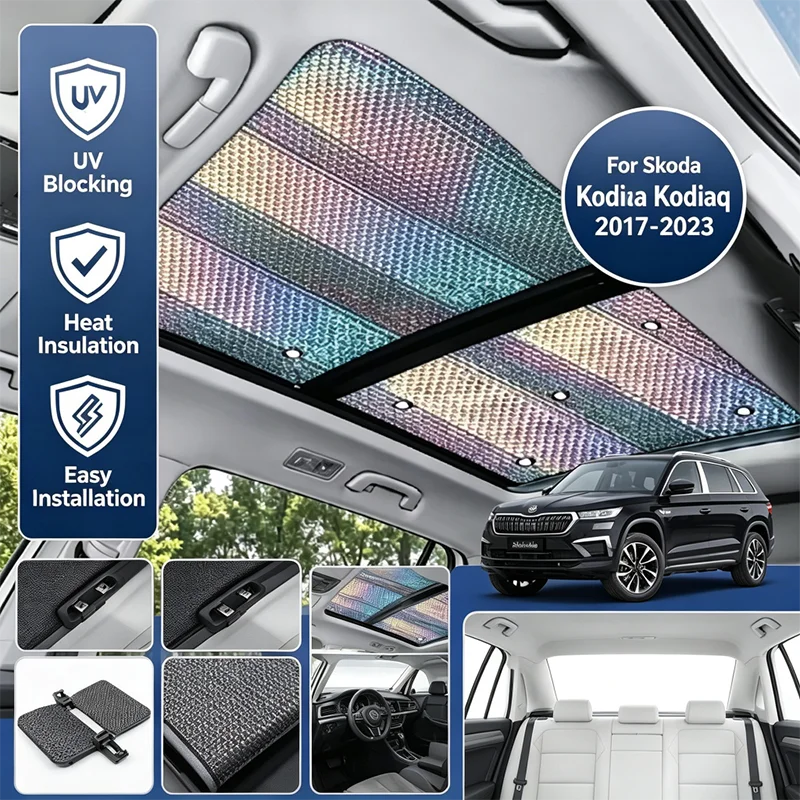 For Skoda Kodiaq NS7 NS6 NV7 2017-2023 Sunroof Sunshade Car Panoramic Roof Heat Shield Window Sunshade Anti-UV