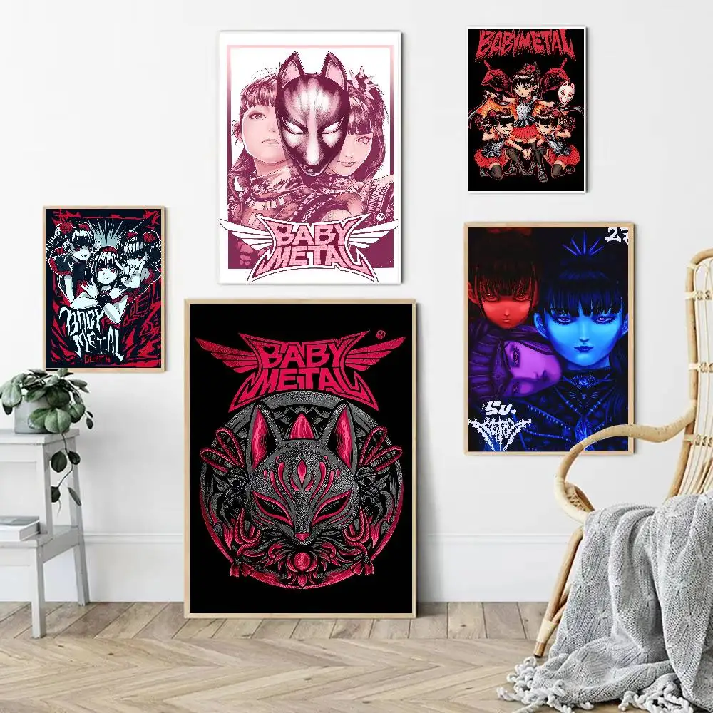 Anime Babymetal Funny Cute Cartoon Posters Prints Canvas Painting Wall Art Picture Living Room Home Decor