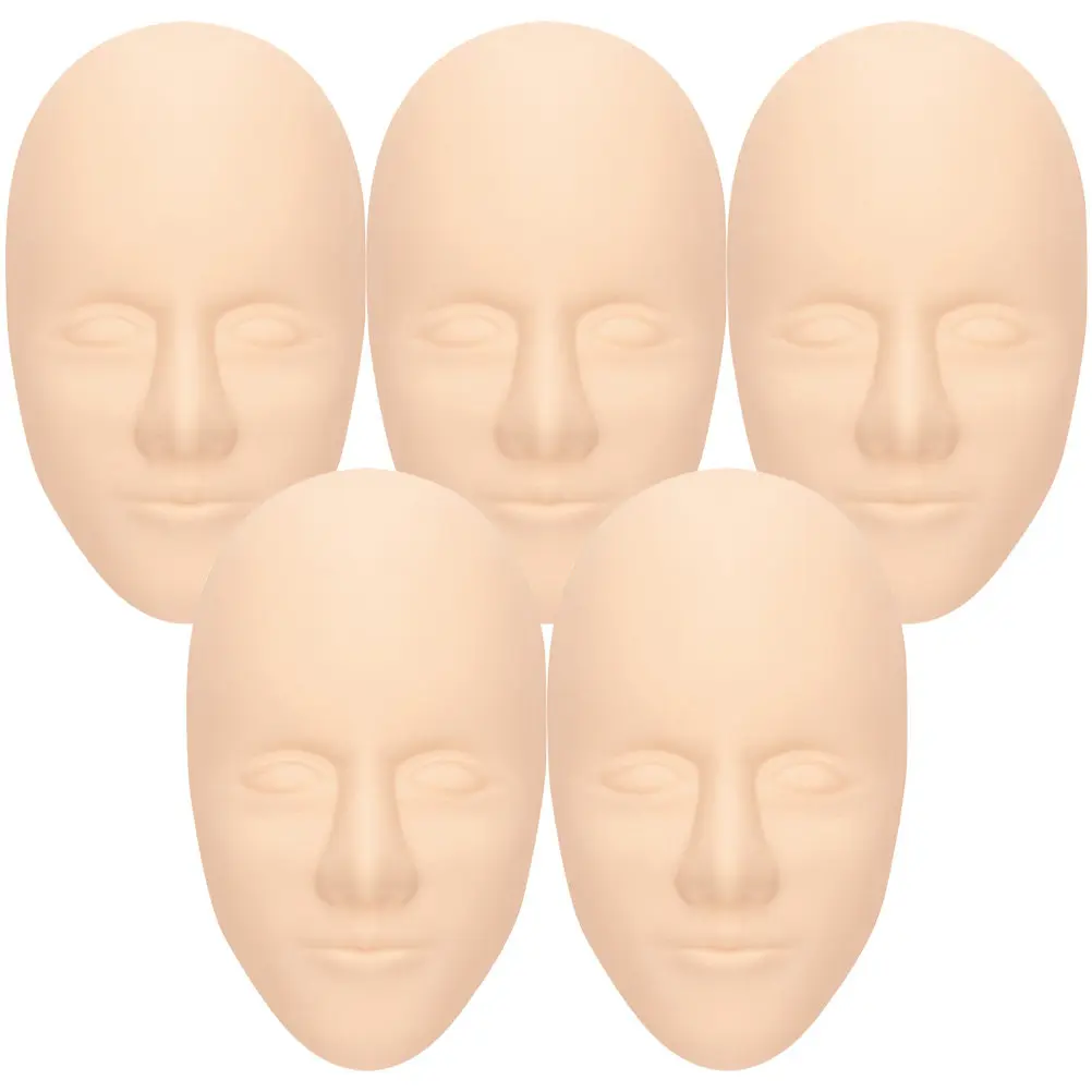 

Набор из 5 искусственных кожных манекенов для татуировки лица, для тренировки с роторными и индукционными машинками, для обучения татуированию, макияжу, перманентного макияжа, для мастеров по татуажу и макияжу