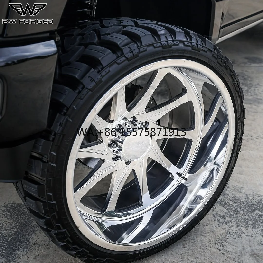 

Professional Custom Forged Truck Wheels 6x135 8x165.1 20 22 24 26 28 30 Inch 24x14 Polished Finish Heavy Duty Rims