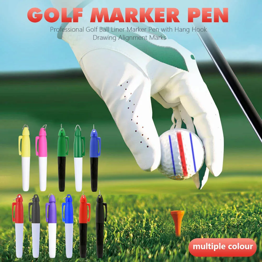 Pennarello per palline da golf con gancio per appendere 90x12mm Disegno Fadeless Penna per palline da golf Accessori per palline da golf all'aperto