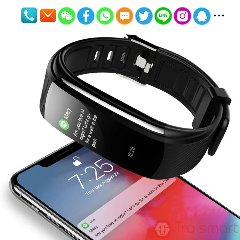 Digital Smart Watch Men frequenza cardiaca pressione sanguigna Smartwatch impermeabile Fitbit schermo colorato orologi sportivi Fitness Tracker