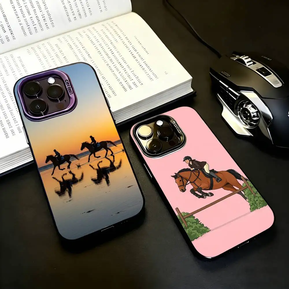 

H-Horse-SE R-Riding-NG Phone Case For iPhone17,16,15,14,13,12,11 Plus,Pro Max Black Candy silver phone case