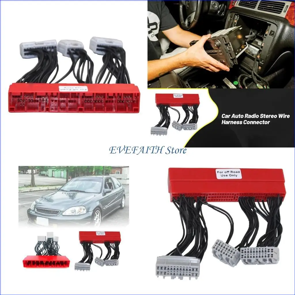 124B Jumper Conversion Wiring Assembly Replacement OBD2A to OBD1 Jumper Harness Adapter for Civic