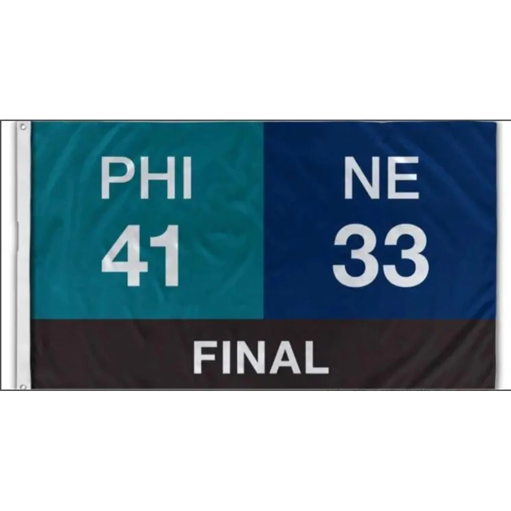 2X3FT PHI 41 with NE 33 Custom final flag 3x5ft Polyester FOOTBALL HOCKEY BANNER