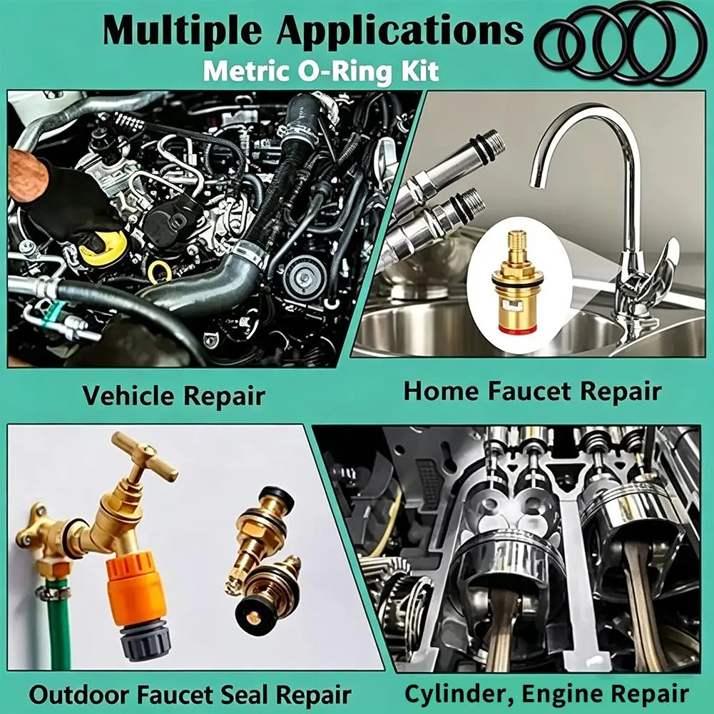 1020-teiliges Nitril-O-Ring-Reparaturset im Karton, Versiegelungsring-Set, verschleißfestes und ölbeständiges Reparaturdichtungsring-Set – Detail 4