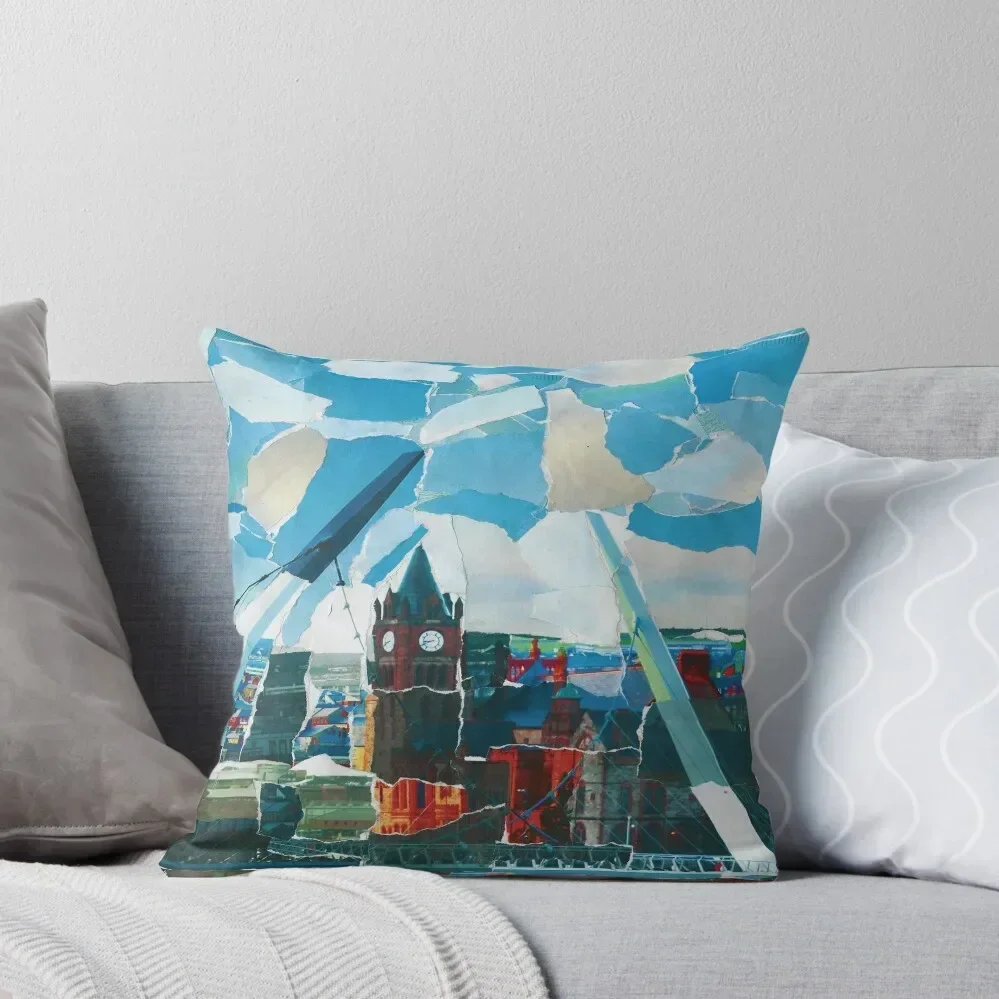 Derry Guildhal Peace Bridge With River Throw Pillow Cushions Pillowcases For Pillows pillow