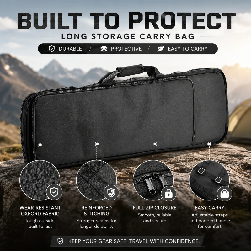 Multifunctional Outdoor Long Carry Handbag Waterproof Storage Backpack Single Shoulder Bag For Various Long Accessories