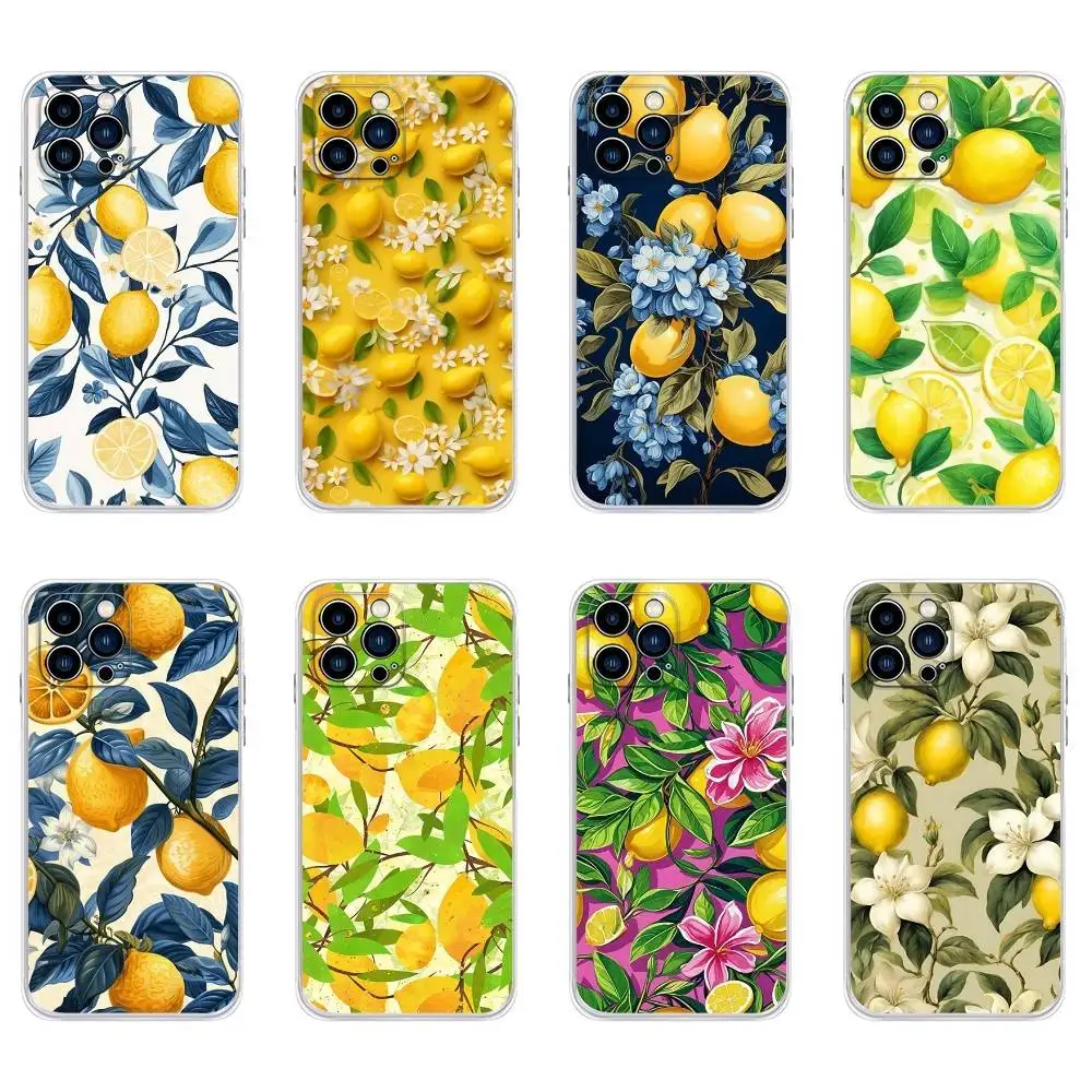 

Fruit Lemon Phone Case For iPhone 16,15,14,13,12,11 Plus,Pro,Max,XR,XS,Plus,E,Mini Transparent Soft Cover