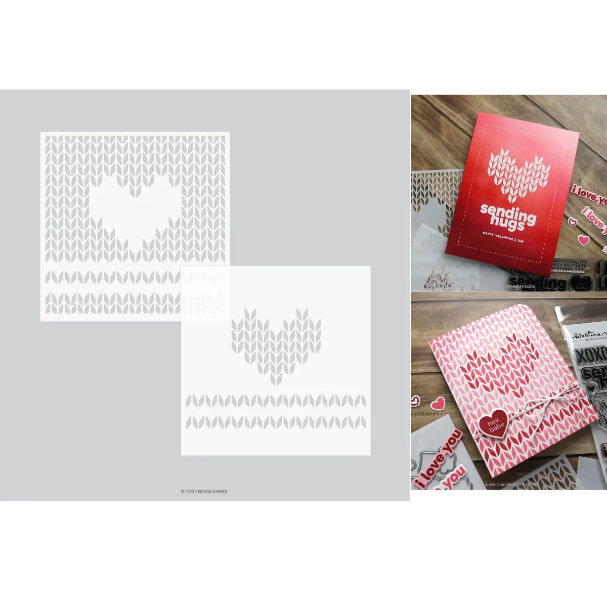 

Valentine's Day Knit With Love Stencil For DIY Scrapbook Decoration Embossing Template Supplies Greeting Card Handmade 2025 New