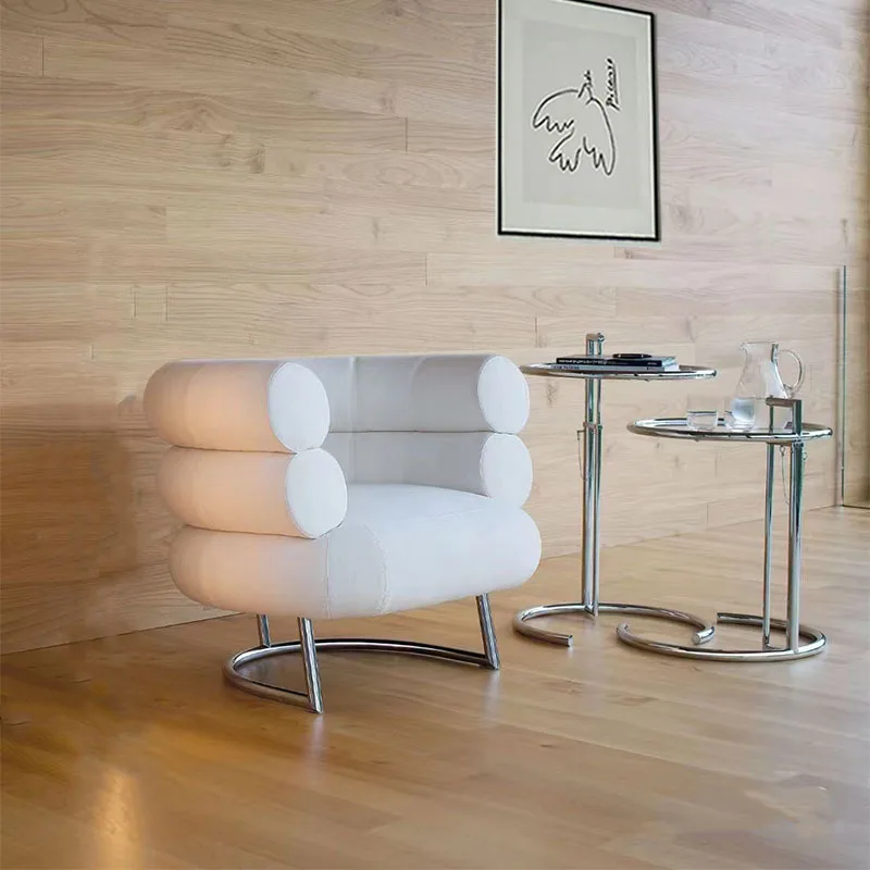 

Study Balcony Leather Art Sofa Single Chair Simple Retro Casual Backrest Negotiation Armchair