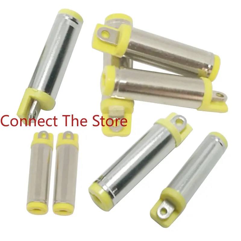 10PCS DC5521 Tuning Fork Half Rubber DC5.5*2.1*22.5MM  GrooveYellow  Power Charging Head 5521 Environmental Protection