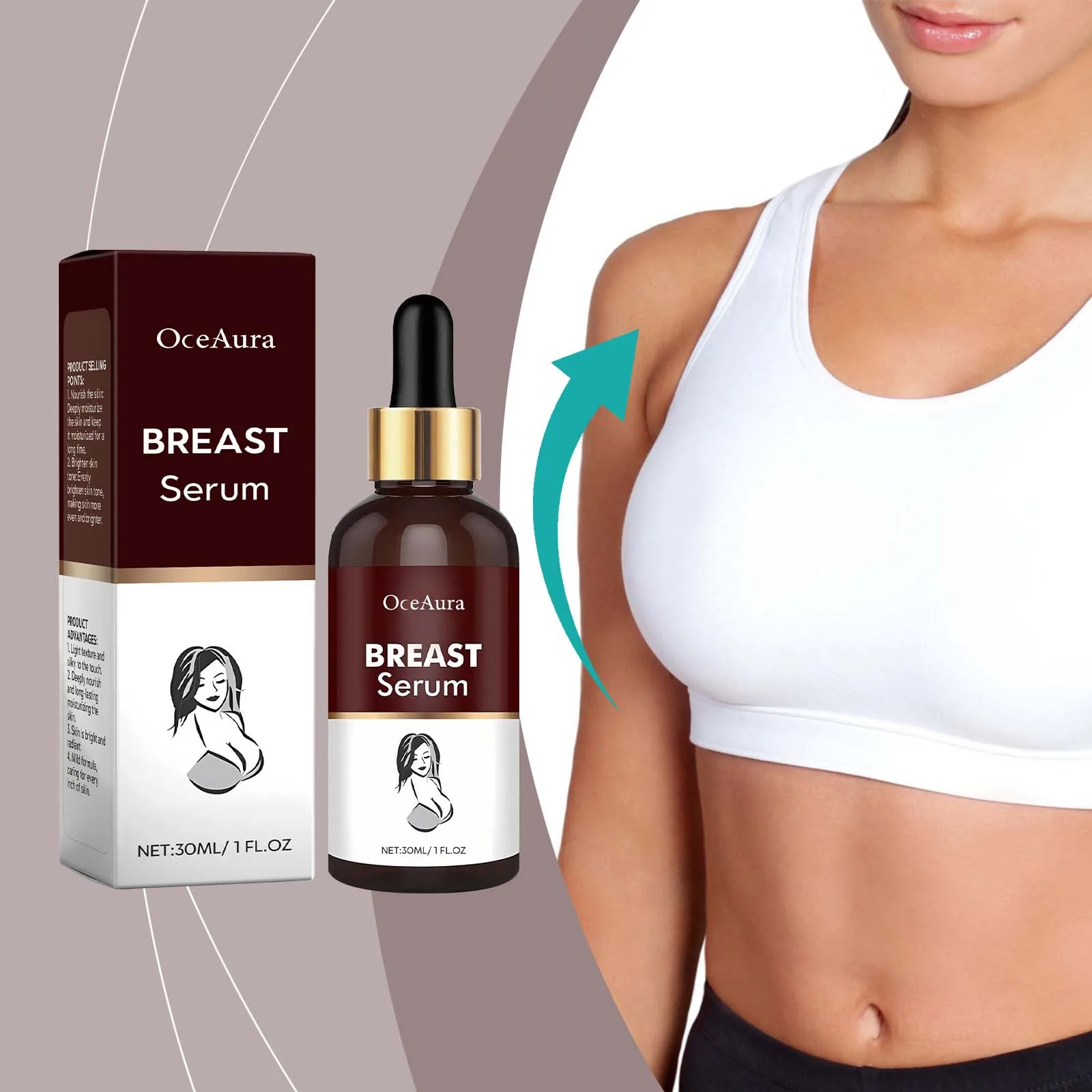 OCEAURA Chest Growth Lotion Rapid Growth Lift Firm Improve Sagging Enhance Resilienc Equick Absorption Plump Sexy Breast Lotion