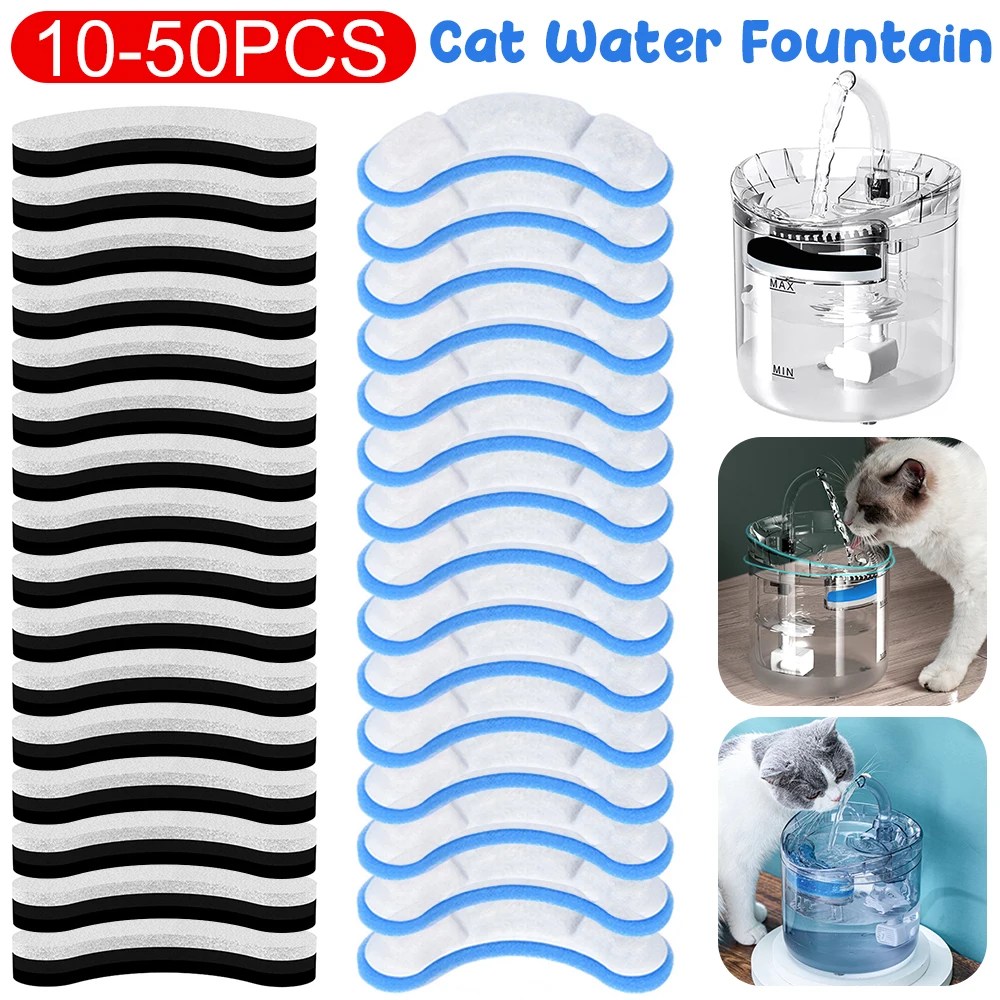 1-30PCS Cat Water Fountain Replacement Filter for WF060 Elements Pet Drinking Bowl Auto Drinking Filter for Cats