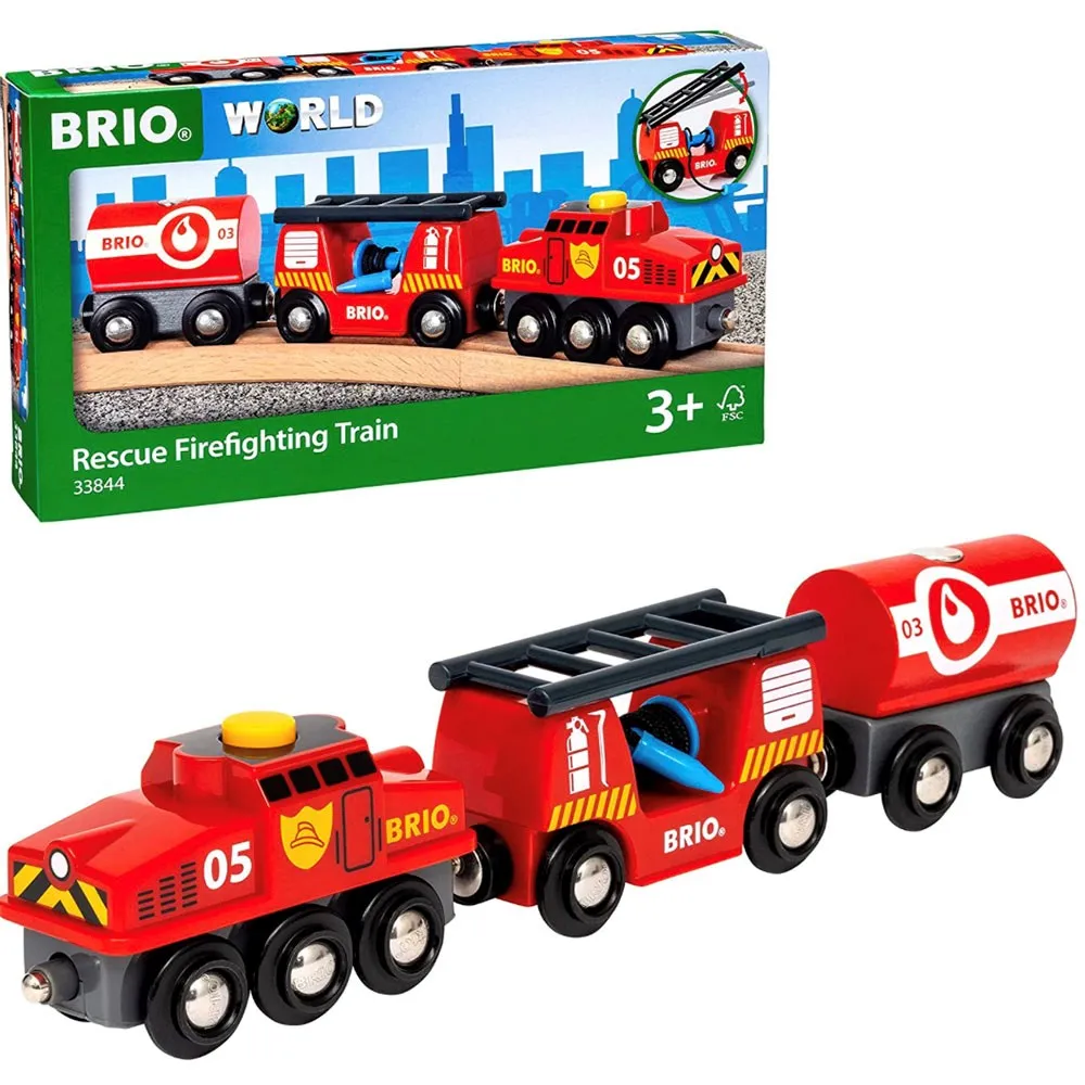 BRIO World Fire & Rescue Rescue Fire Train for Kids Age 3 Years Up - Compatible With All Railway Sets and Accessories Visit the