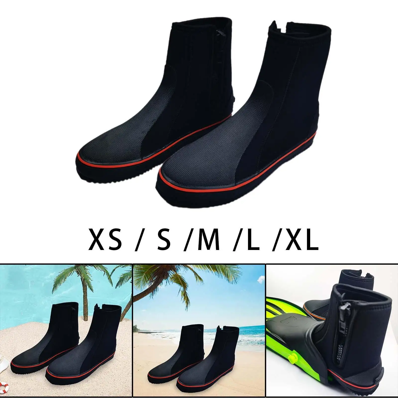 Diving Boots Dive Boots Side Zipper Wetsuit Booties Non Slip Water Shoes Diving Shoes for Snorkeling Windsurfing Water Sports