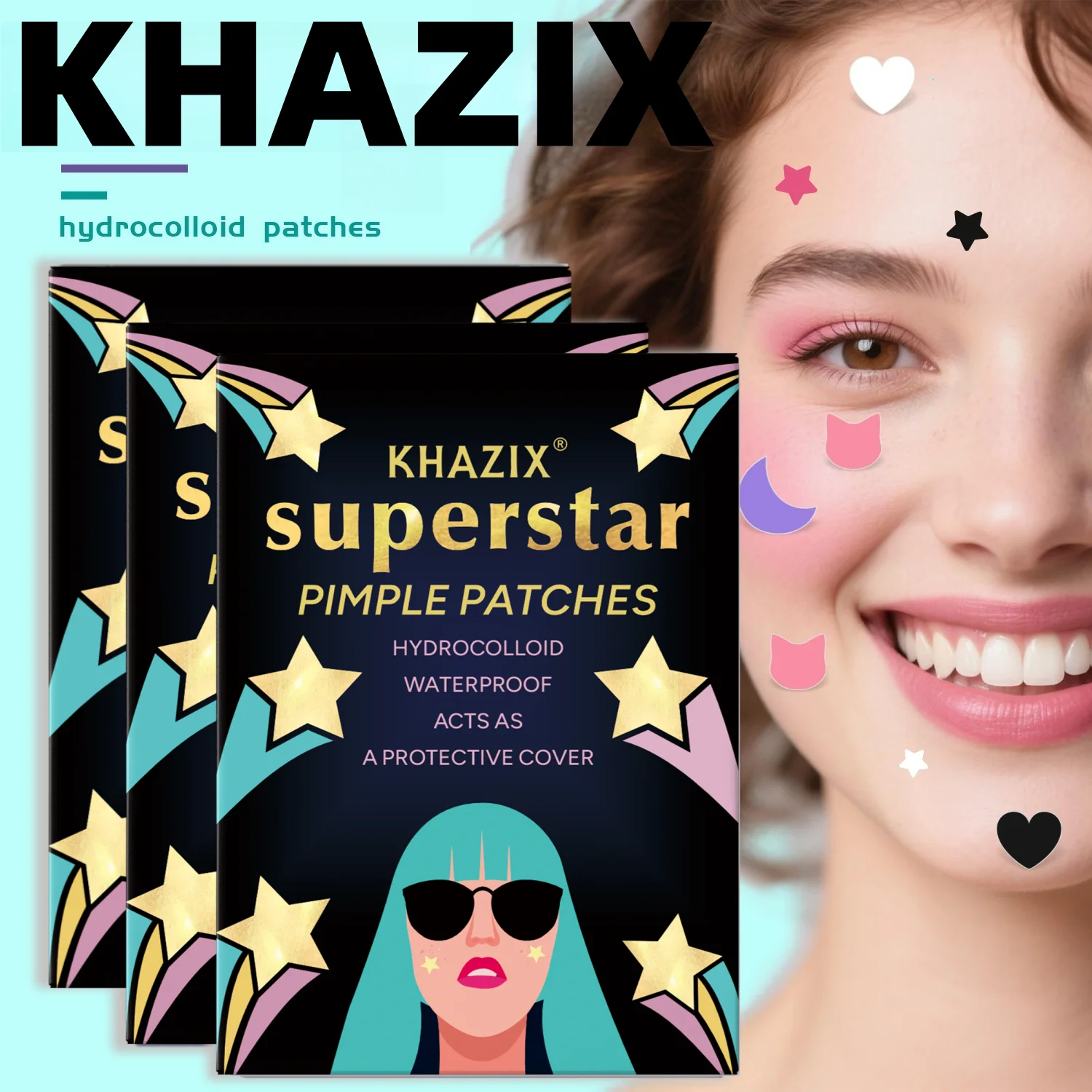 1400 قطعة من ملصقات حب الشباب المختلفة المقاومة للماء والغروانية المائية قابلة للتنفس وخفيفة وغير مهيجة، ومحمولة للارتداء على مدار 24 ساعة في اليوم