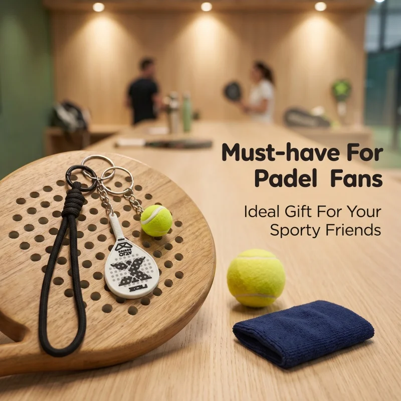 NOX Padel-Schläger-Schlüsselanhänger-Set, Padel-Zubehör, Mini-Paddle-Tennisball-Schlüsselring, Sportgeschenk für Padel-Fans – Detail 7