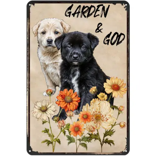 Retro Metal Tin Sign Funny Garden  Dog Sign Kitchen Bar Club Garage Home Decor