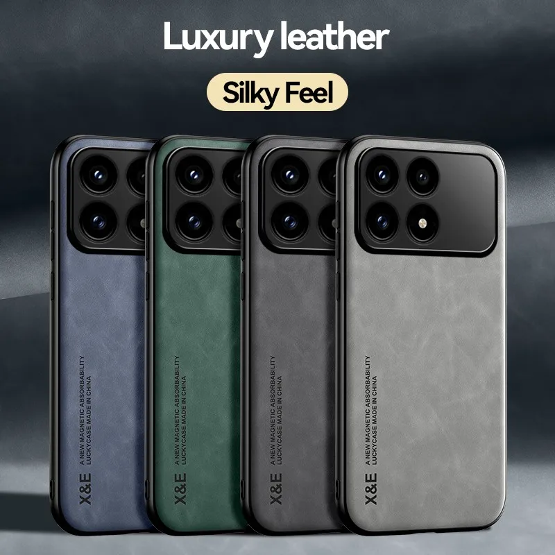 Shockproof Case For Xiaomi Poco F8 Pro F8 Ultra F7 Pro Ultra F6 Pro Cover Magnetic Leather Car Holder Phone Capa Coque Funda