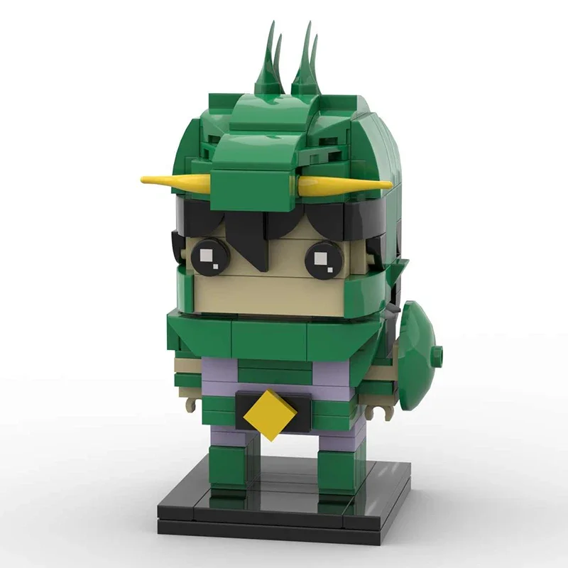 MOC Brickheadz Athena Japan Anime Figures Saints Seiyaed Hyogas Ikki Shiryus Building Blocks Warrior Action Figure Toys Gifts