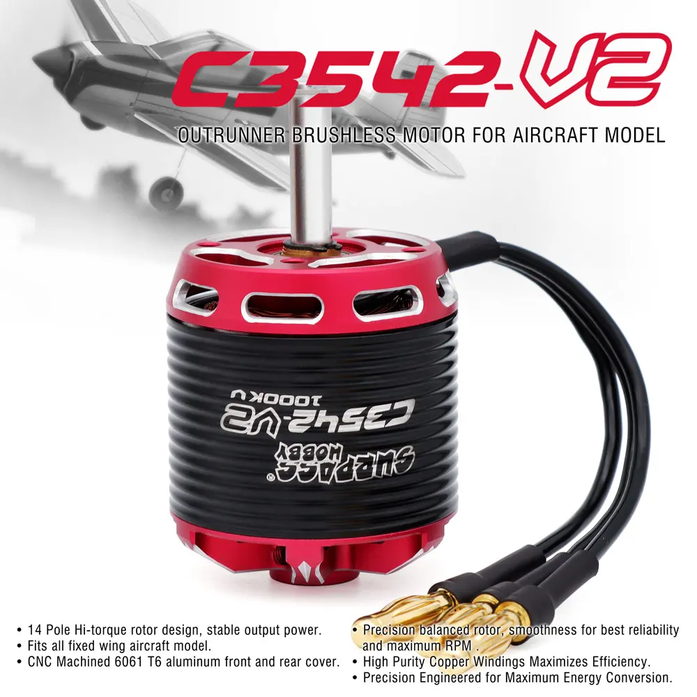 SURPASSHOBBY V2 2822 2826 2830 2834 2838 3530 3536 3542 3548 Outrunner Brushless Motor for RC Fixed-wing Quadcopter Drone Plane