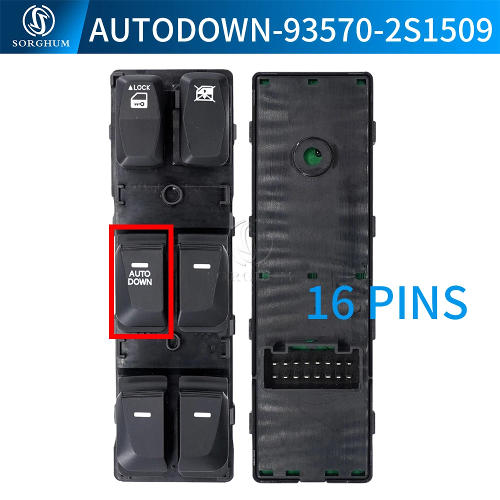 Left Power Master Window Switch Passenger Button For Hyundai IX35 Tucson 2010 2011 2012 2015 93571-2S000 93571-2S050 93576-2S000 6