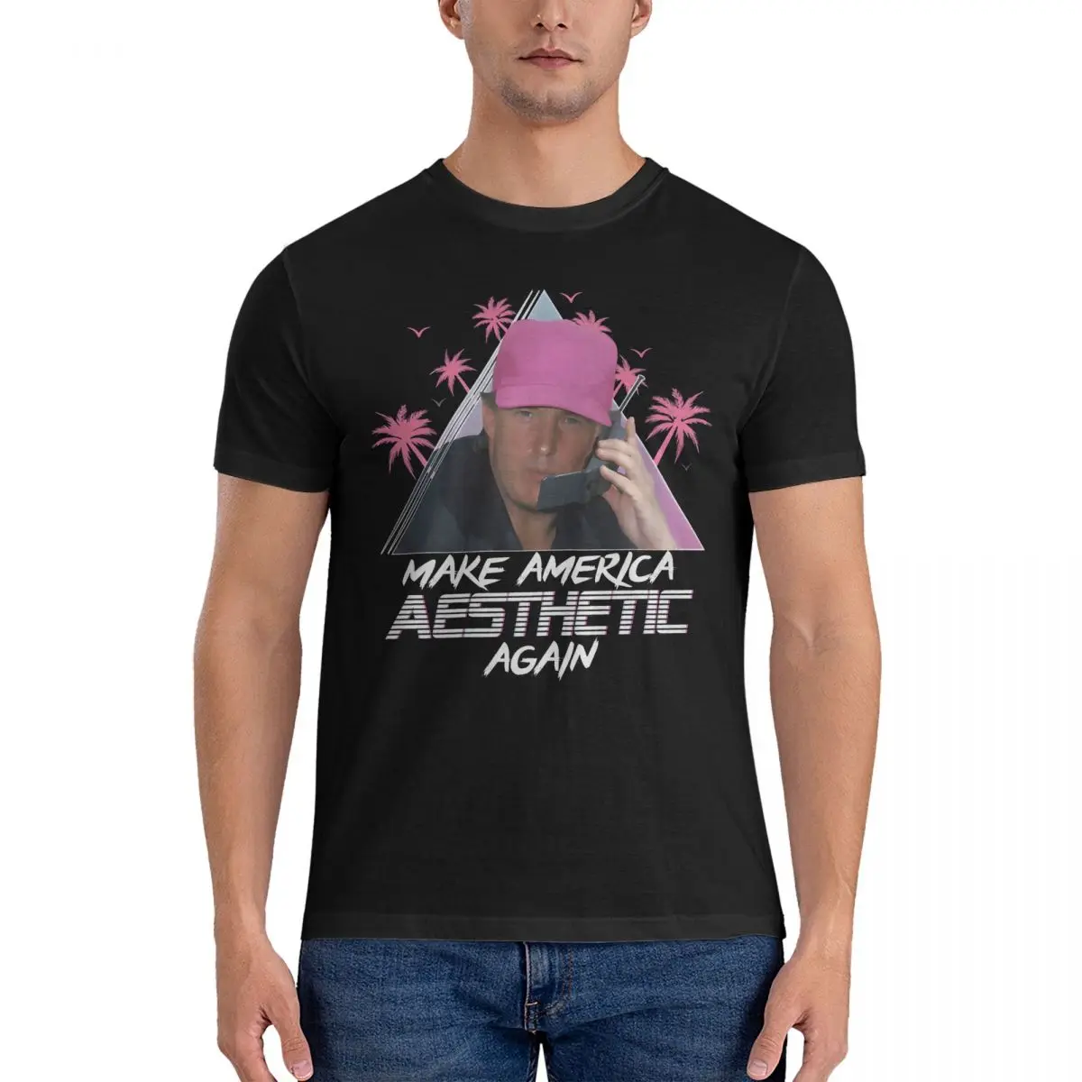 

Trumpwave сделать Америку эстетикой снова Vaporwave уличная одежда мужские футболки 2024 Трамп стрельба креативные футболки короткий