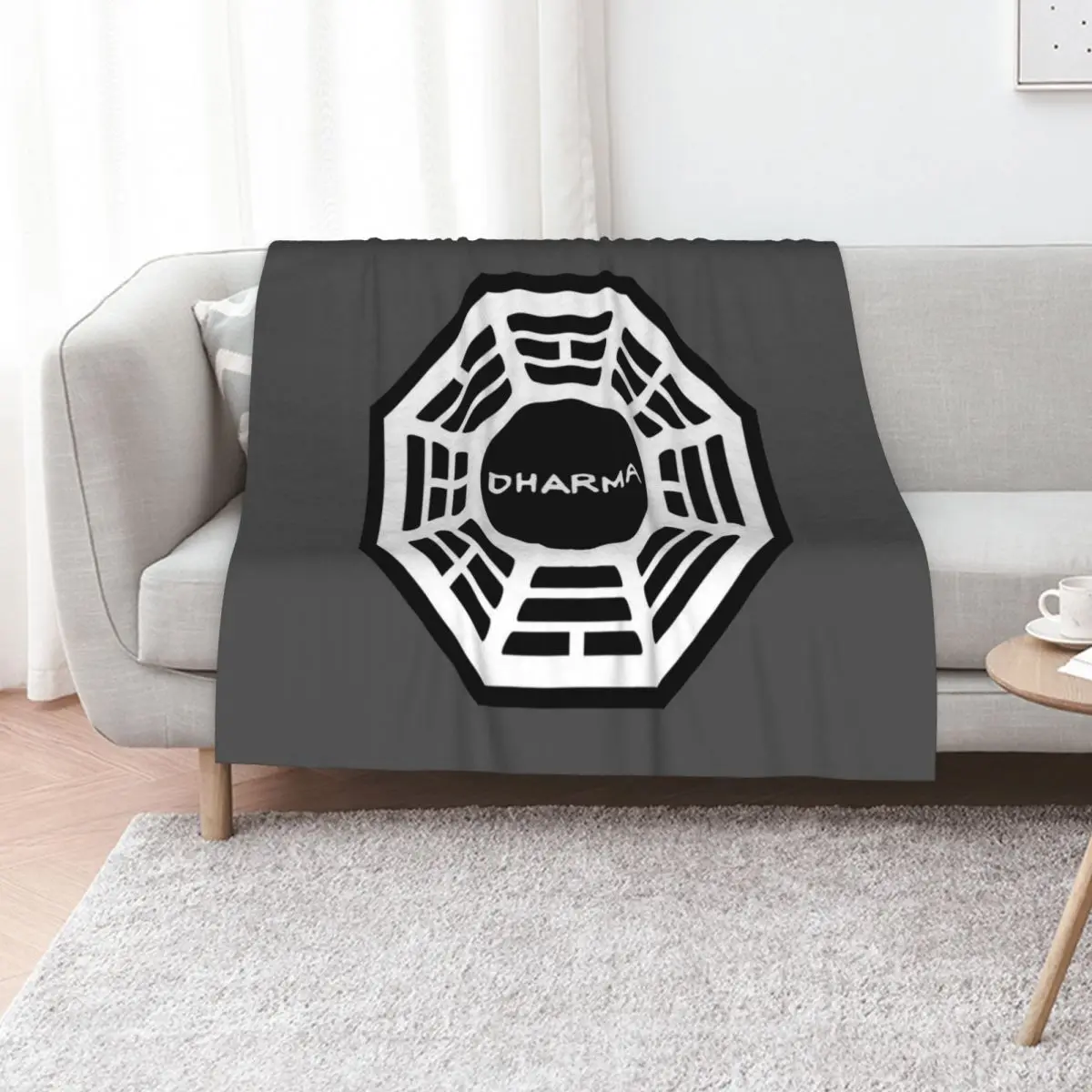 Dharma Initiative Logo Lost TV Show Throw Blanket Furrys Heavy Sofa Throw Hairy Blankets For Sofas Hairys Blankets