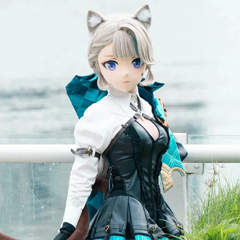 Full headband lockHandmade Customize Game character Kig Cosplay Kigurumi Resin Mask Japanese Anime Kigurumi Masks