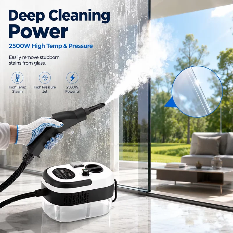 2500W Steam Cleaner, Suitable for Disinfecting and Cleaning Air Conditioners, Kitchen Range Hoods, Cars Glass windows and Floors
