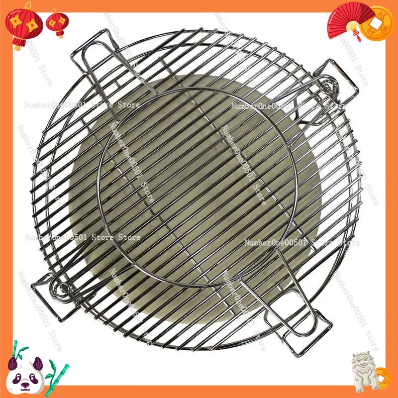 Ceramic BBQ Grill Accessories  Pizza Stone Stainless Steel Multifunction Baking Set for Outdoor Cooking