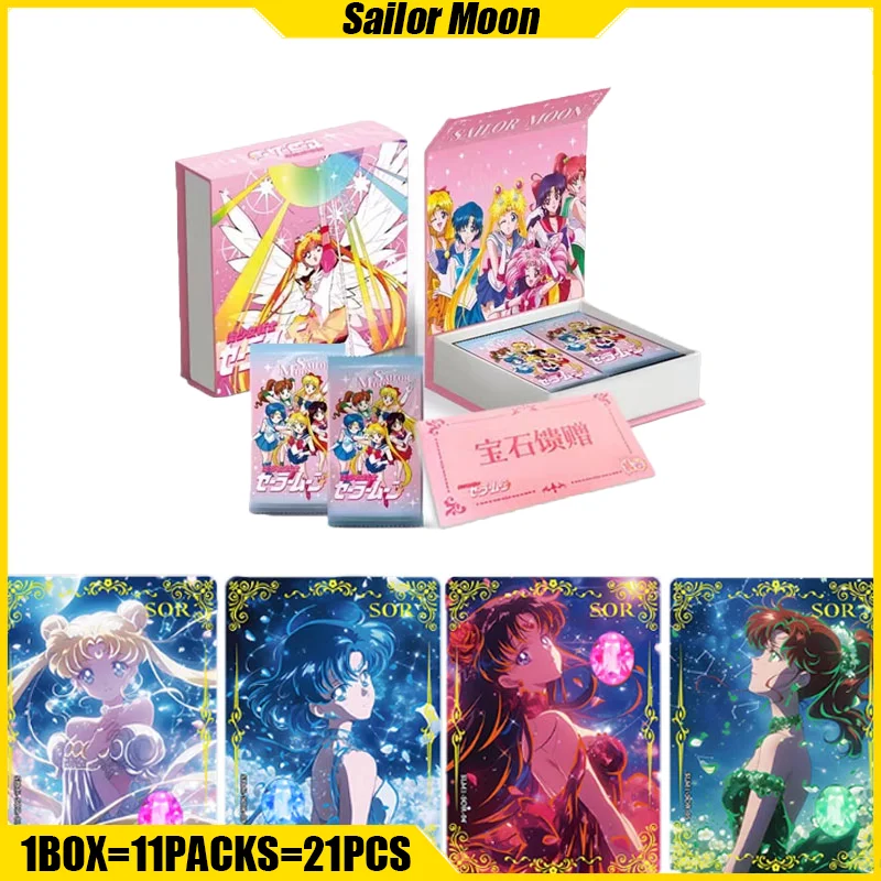 MEIGU Sailor Moon Cards Full Moon Radiance Anime Collection Card Mistery Boxes Gra planszowa Zabawka Prezenty urodzinowe dla chłopców i dziewczynek