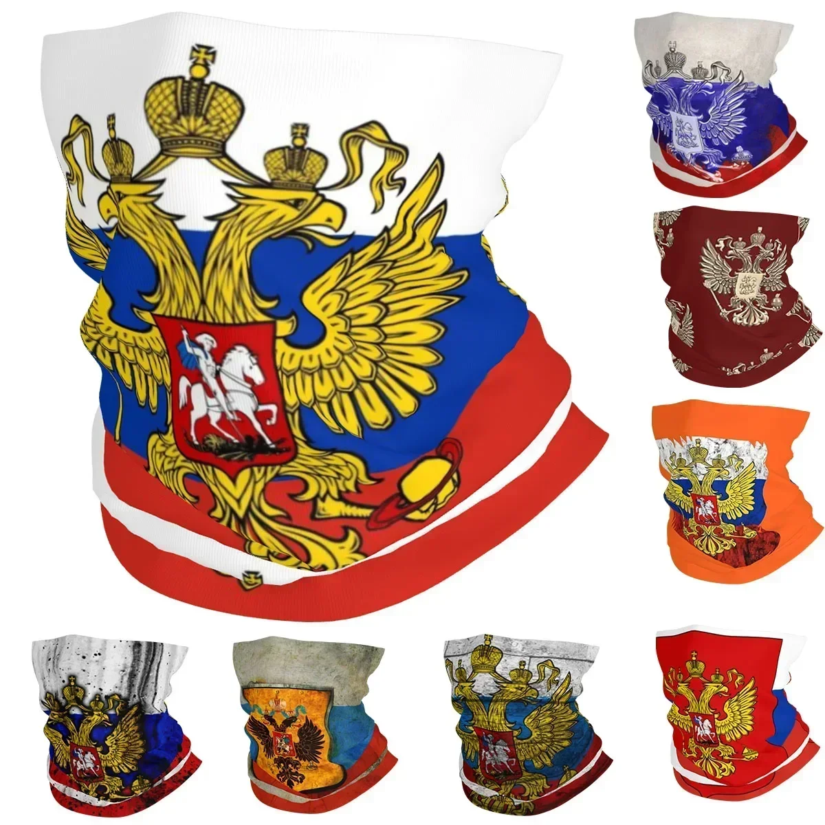 Russia Orgoglioso Bandana Copri collo Stampato Bandiera russa sovietica CCCP Maschera Sciarpa Fascia calda da corsa per uomini Donne Adulti Traspirante